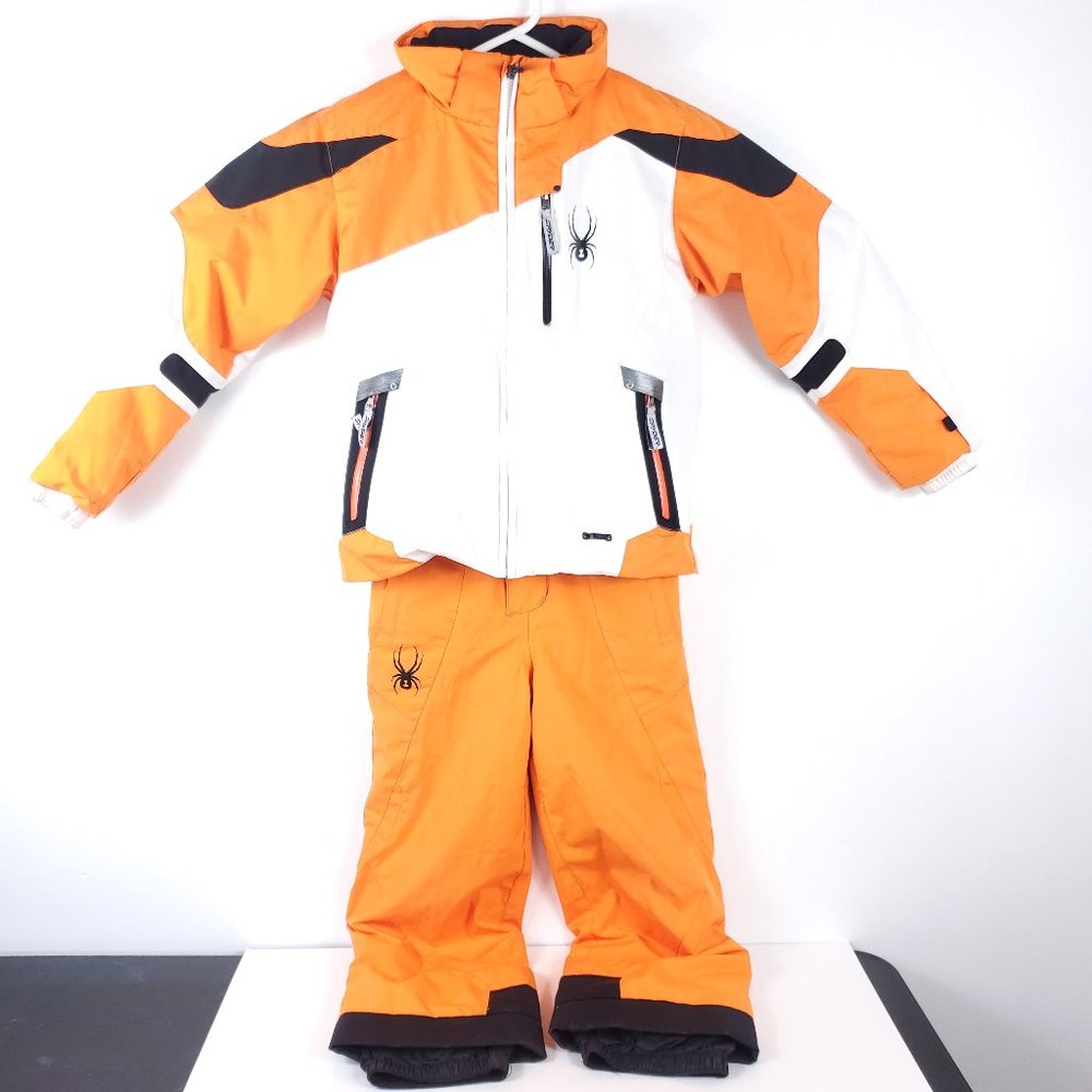 Spyder Boys Snowsuit Bib Pant Jacket Orange
